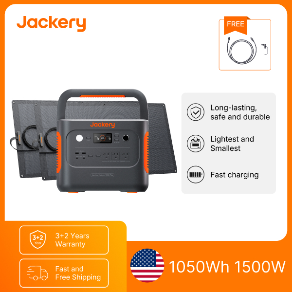 Solar Charger Panel Foldable - Jackery E1000AC 1050Wh Portable Power Station
