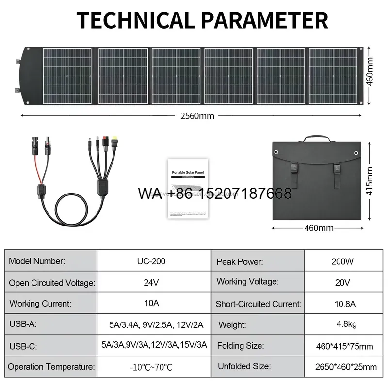 Wmwmnu 200W Foldable Solar Pan - огляд і ціна Solar Charger Panel Foldable